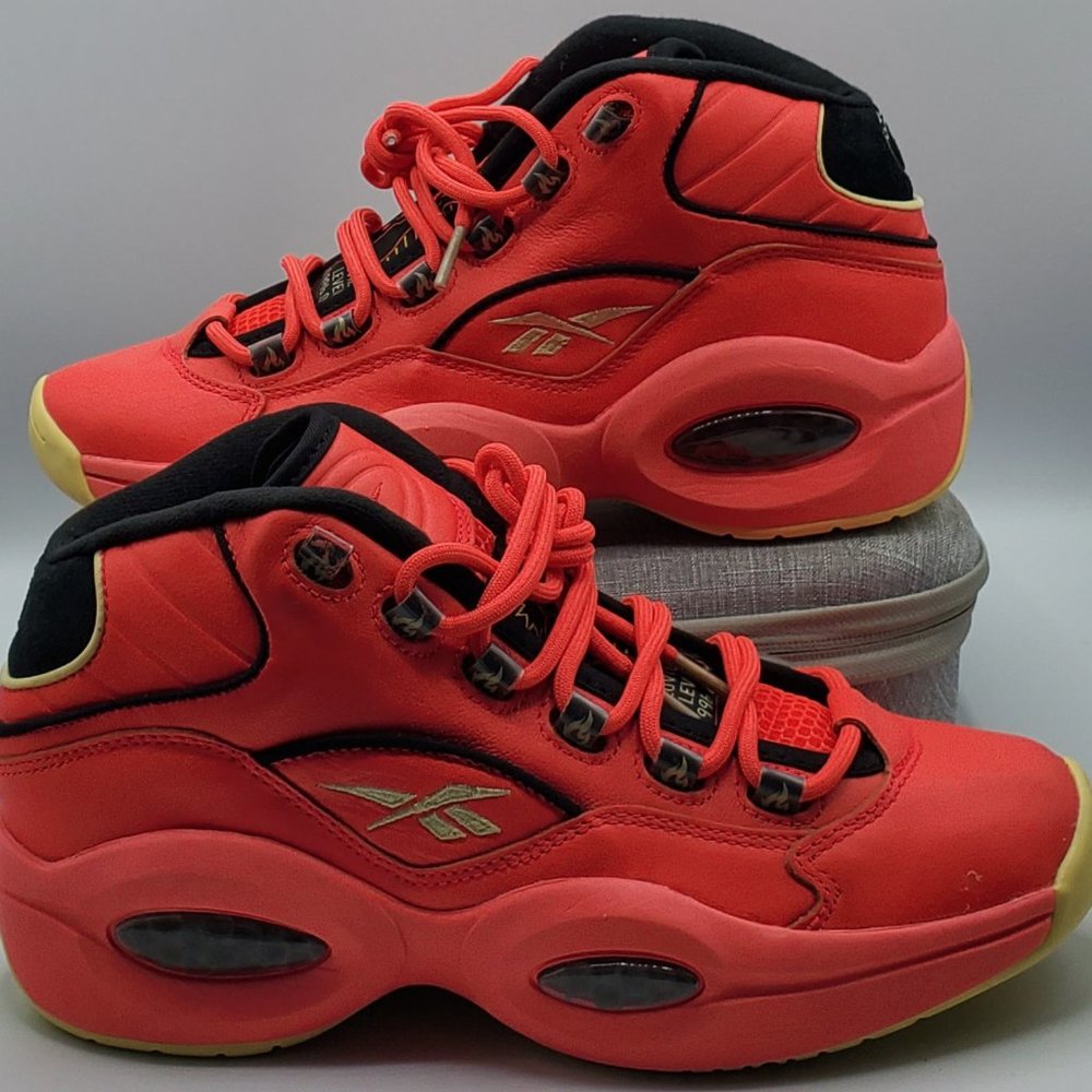 REEBOK QUESTION MID 'HOT ONES' MEN'S SIZE 8 BASKETBALL SNEAKERS (GV7093) RARE